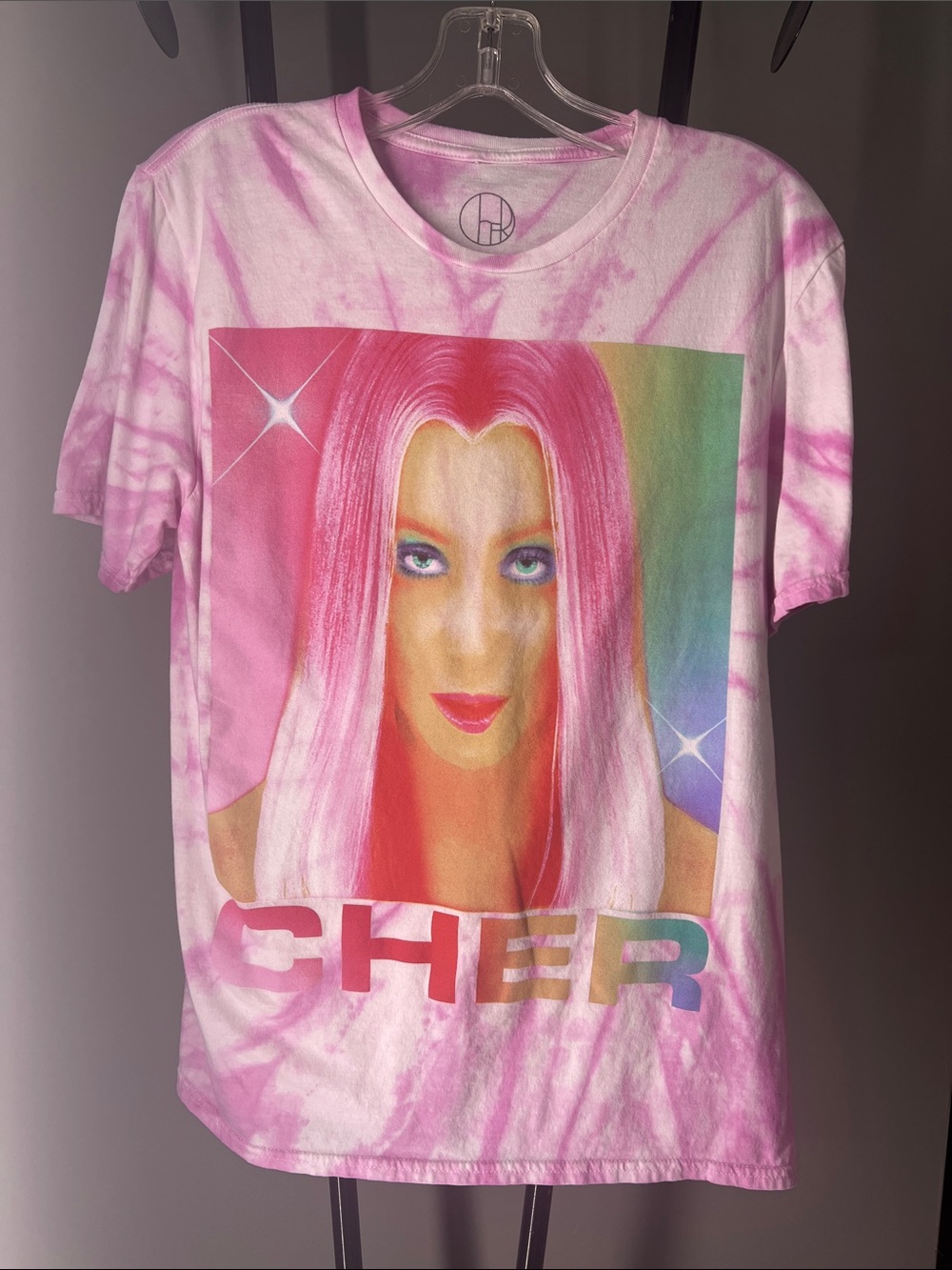 Cher Pink Tie-Dye Graphic Short Sleeve Tee